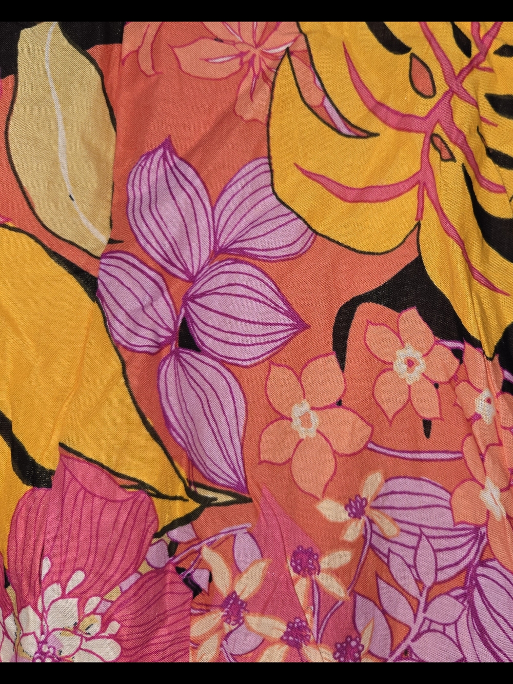 NWT Lulu's Vibrant Tropical Maxi Dress - Black, Pink & Orange Womens XS - Picture 6 of 11